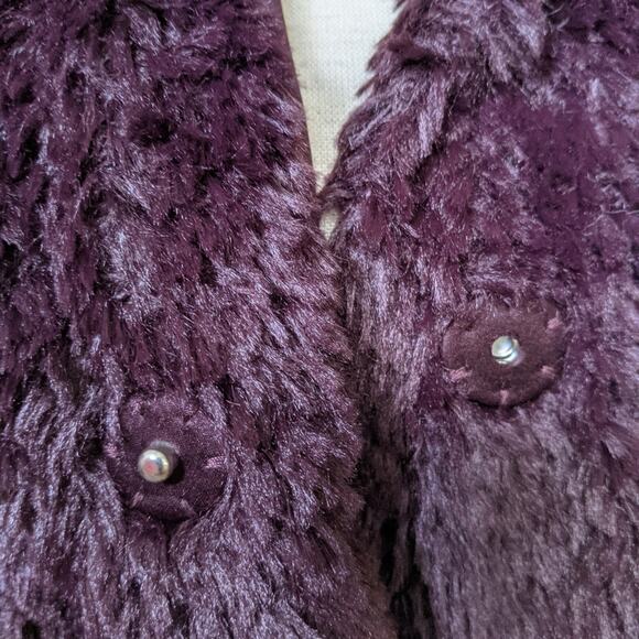 Kenneth Cole Shaggy Faux Fur Coat XS - Picture 8 of 13